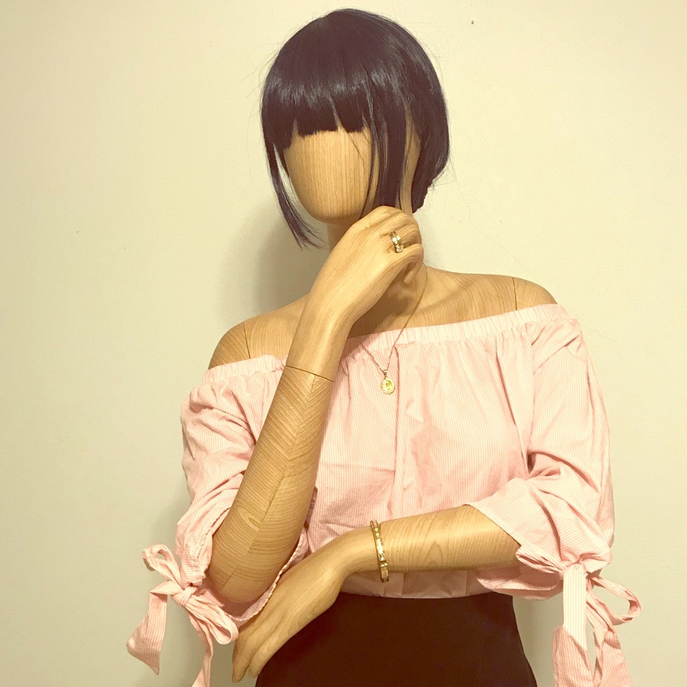 Jeans by Buffalo off the shoulder blouse